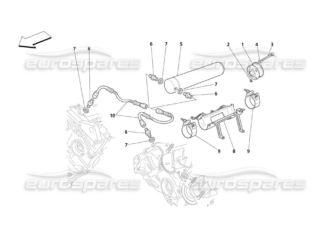 maserati qtp. (2003) 4.2 hydraulique pour la synchronisation schéma des pièces