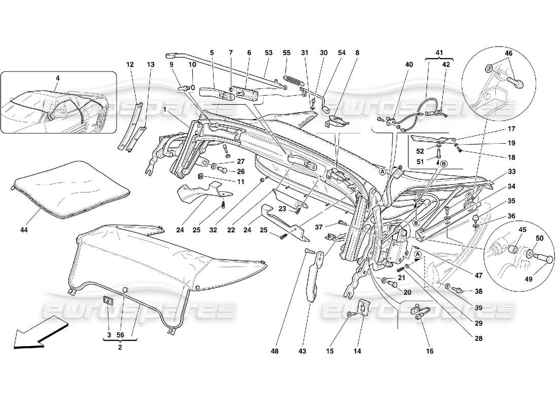 ferrari 355 (5.2 motronic) diagramme de la partie supérieure