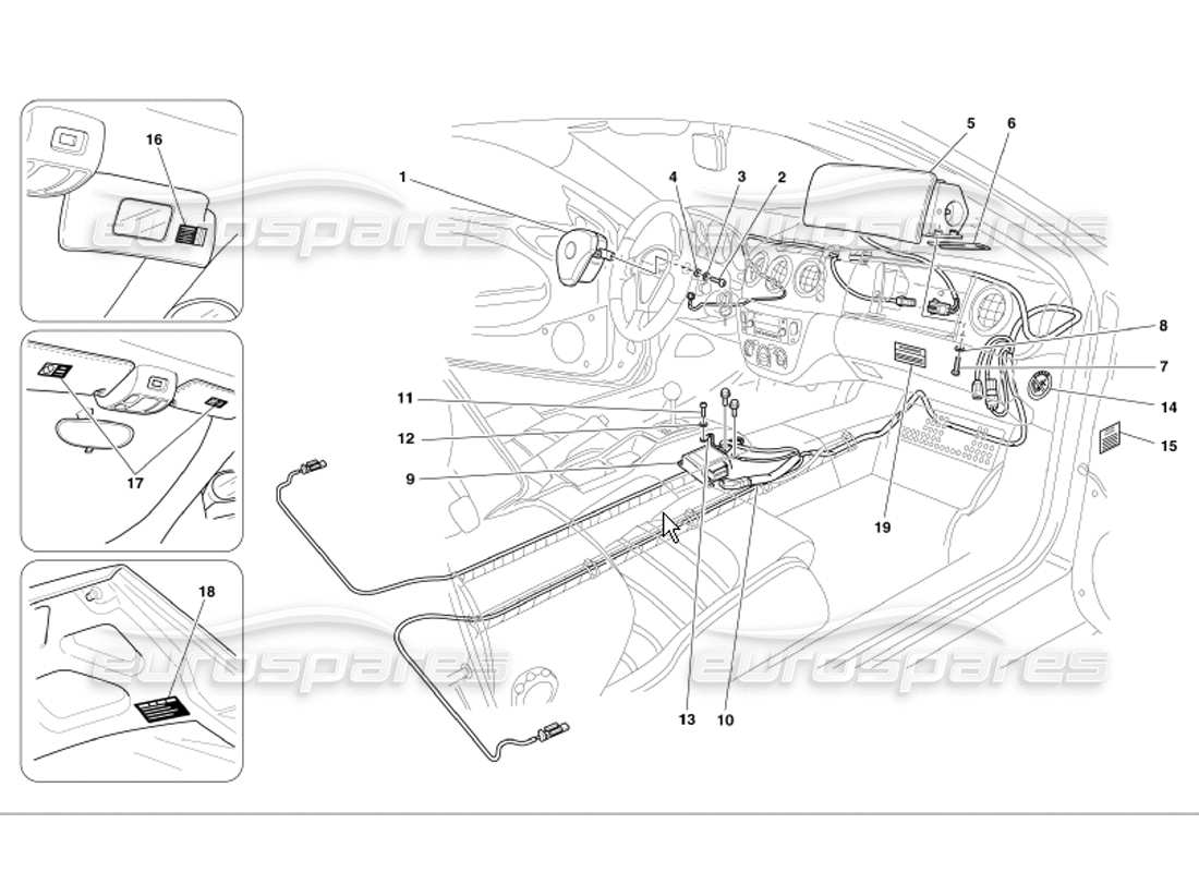 ferrari 360 modena sacs gonflables schéma des pièces