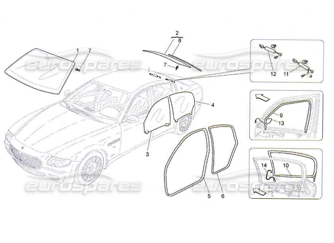 maserati qtp. (2010) 4.2 fenêtres et bandes de fenêtres schéma des pièces