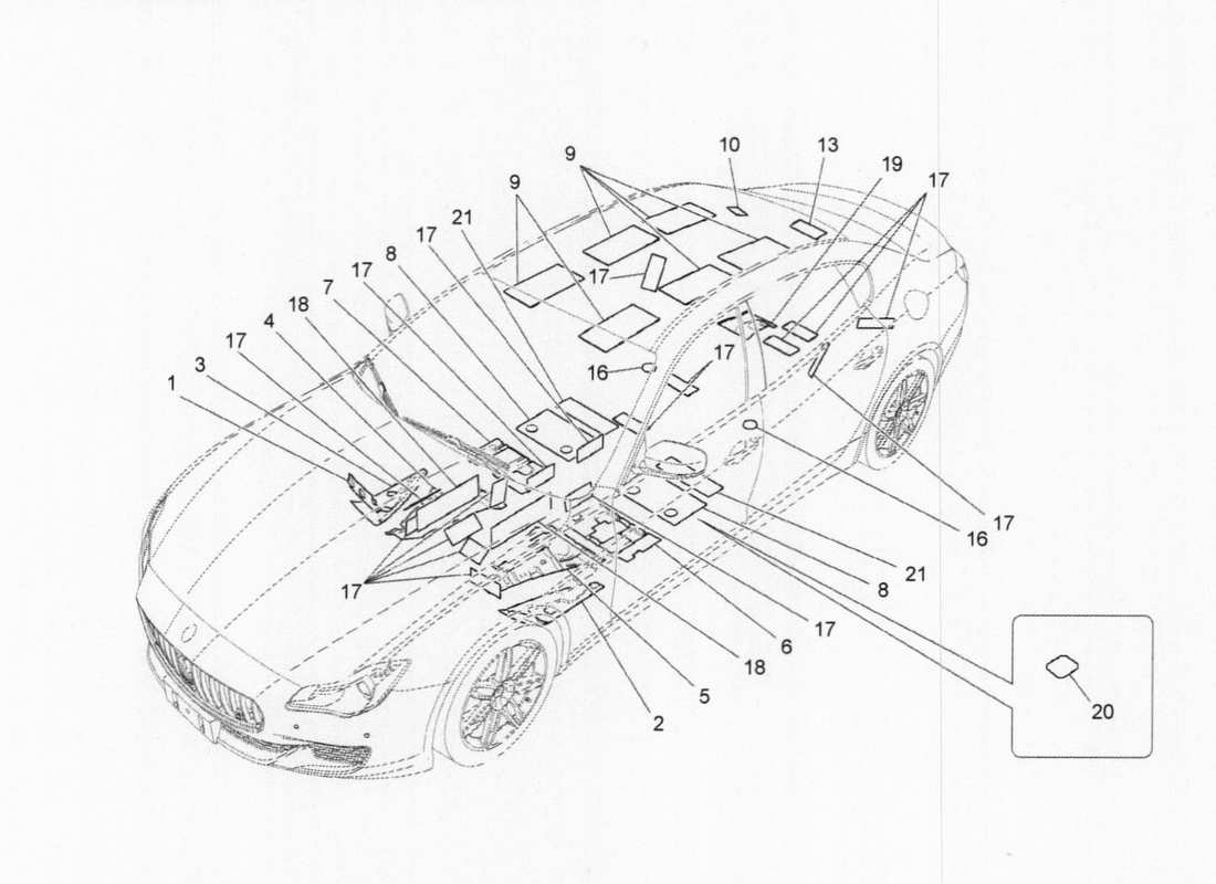 maserati qtp. v6 3.0 bt 410bhp 2015 isolation thermique schéma des pièces