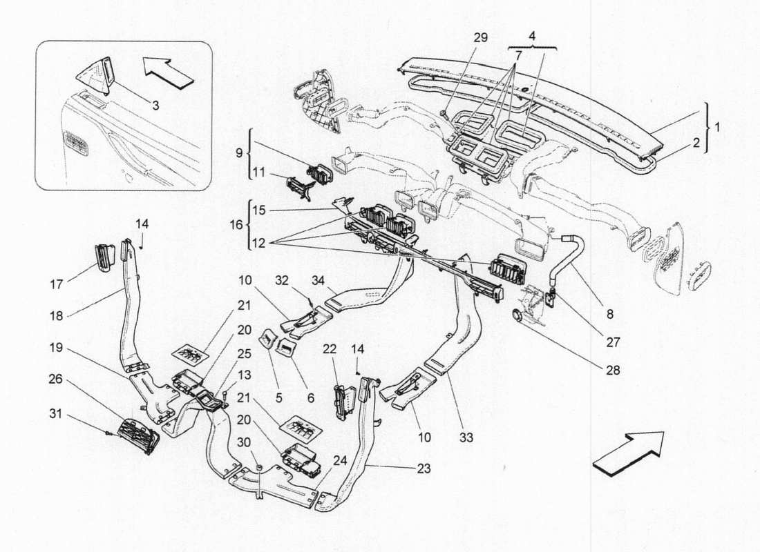 maserati qtp. v6 3.0 bt 410bhp 2015 unité a c : diagramme des pièces de diffusion