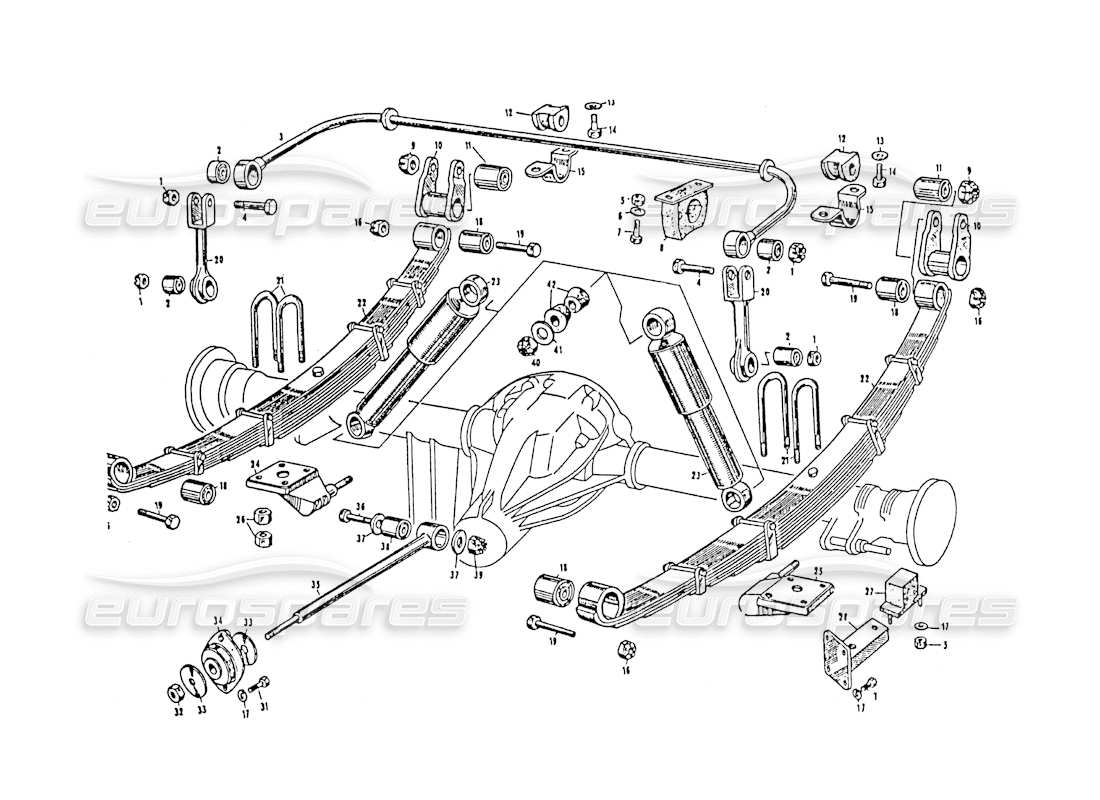 maserati 3500 gt suspension arrière schéma des pièces