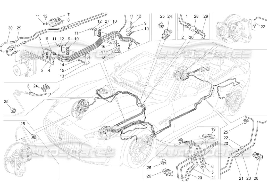 maserati grancabrio (2010) 4.7 lignes diagramme de pièce