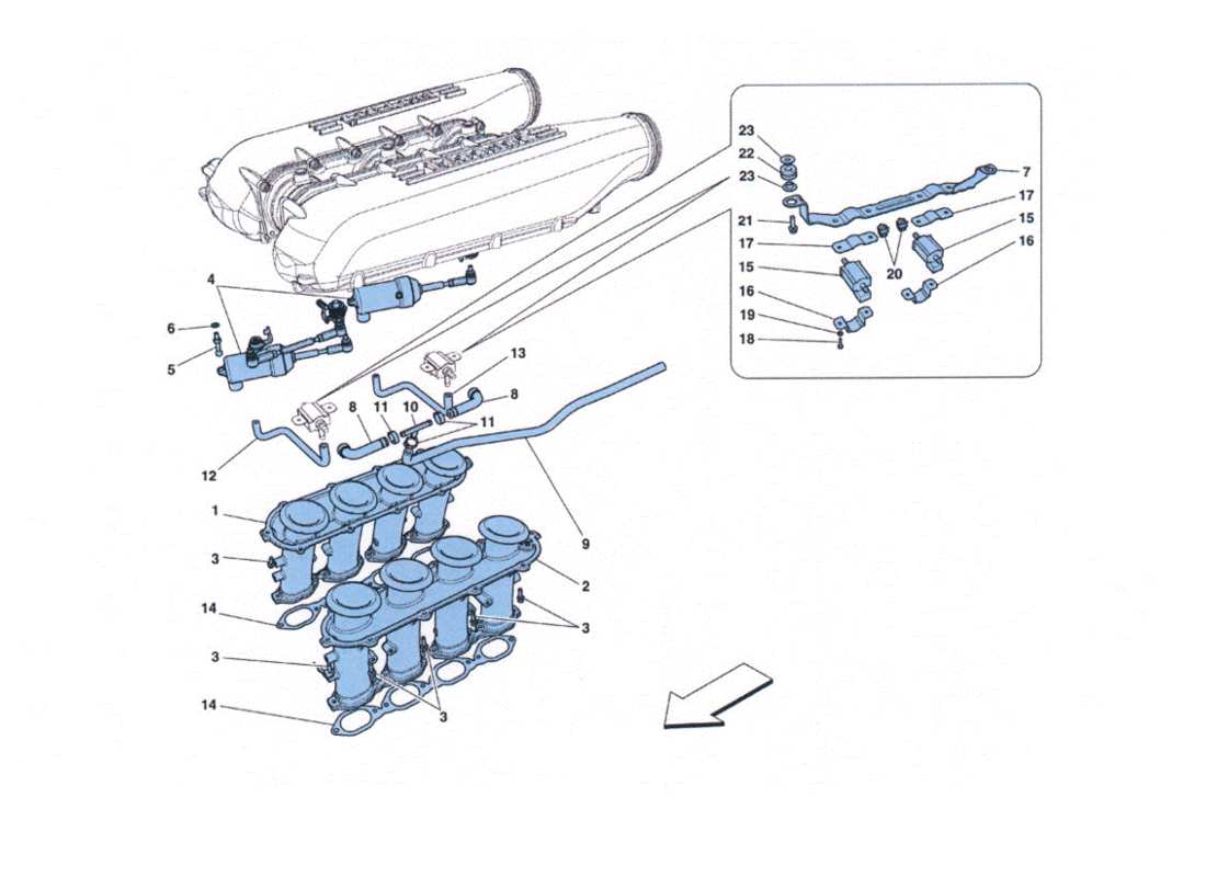 ferrari 458 challenge collet d'aspiration schéma des pièces