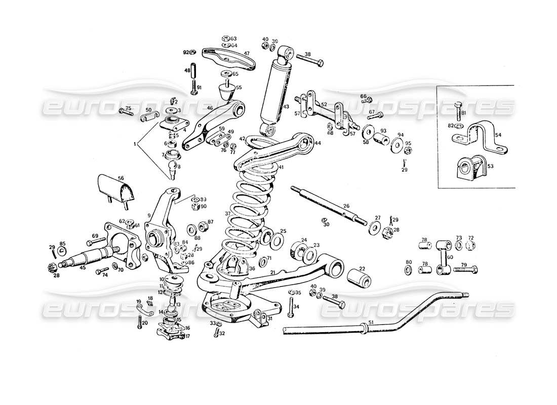 maserati khamsin suspension avant schéma des pièces