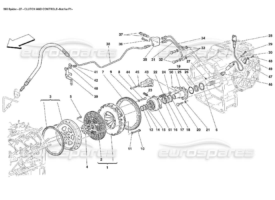 ferrari 360 spider embrayage et commandes schéma des pièces