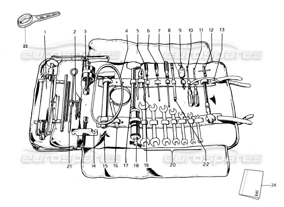 ferrari 275 gtb/gts 2 cam trousse à outils schéma des pièces