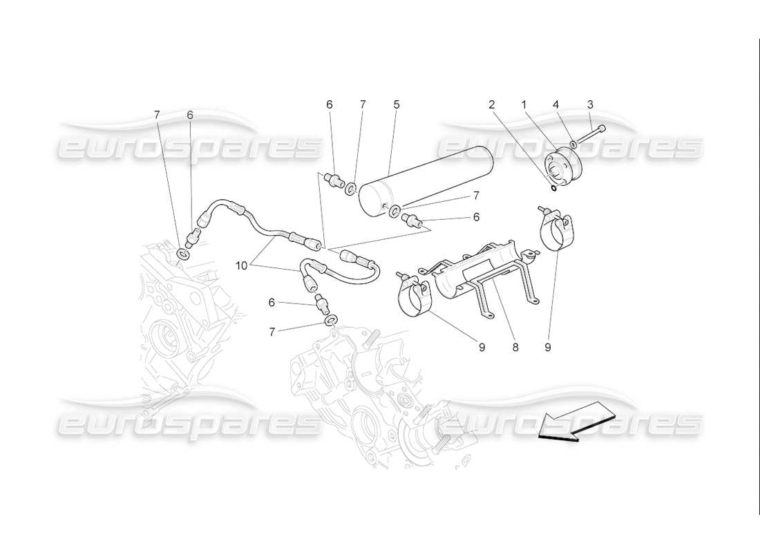 maserati qtp. (2006) 4.2 f1 schéma des pièces du circuit hydraulique de distribution