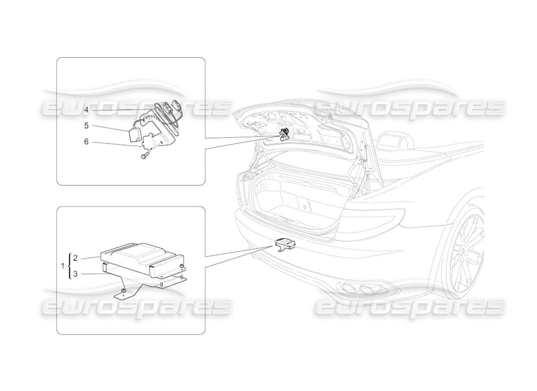 maserati grancabrio (2010) 4.7 système d'alarme et d'immobilisation schéma des pièces