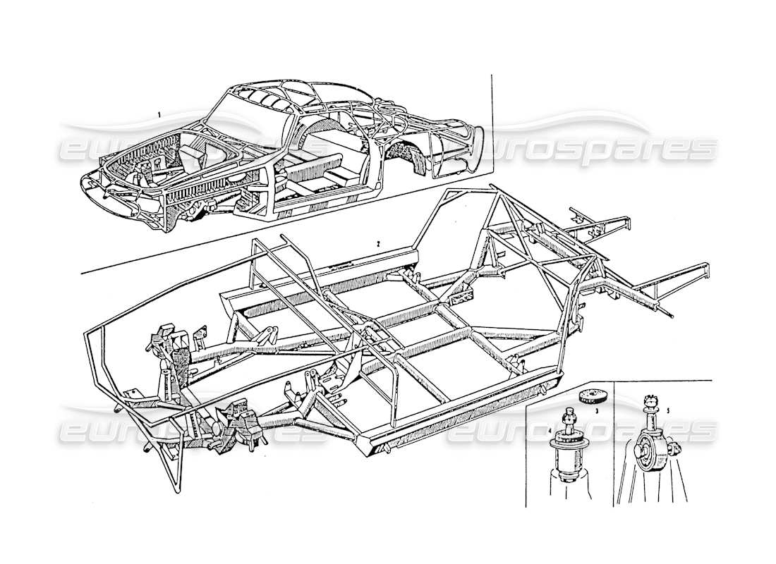 maserati 3500 gt diagramme des pièces du cadre