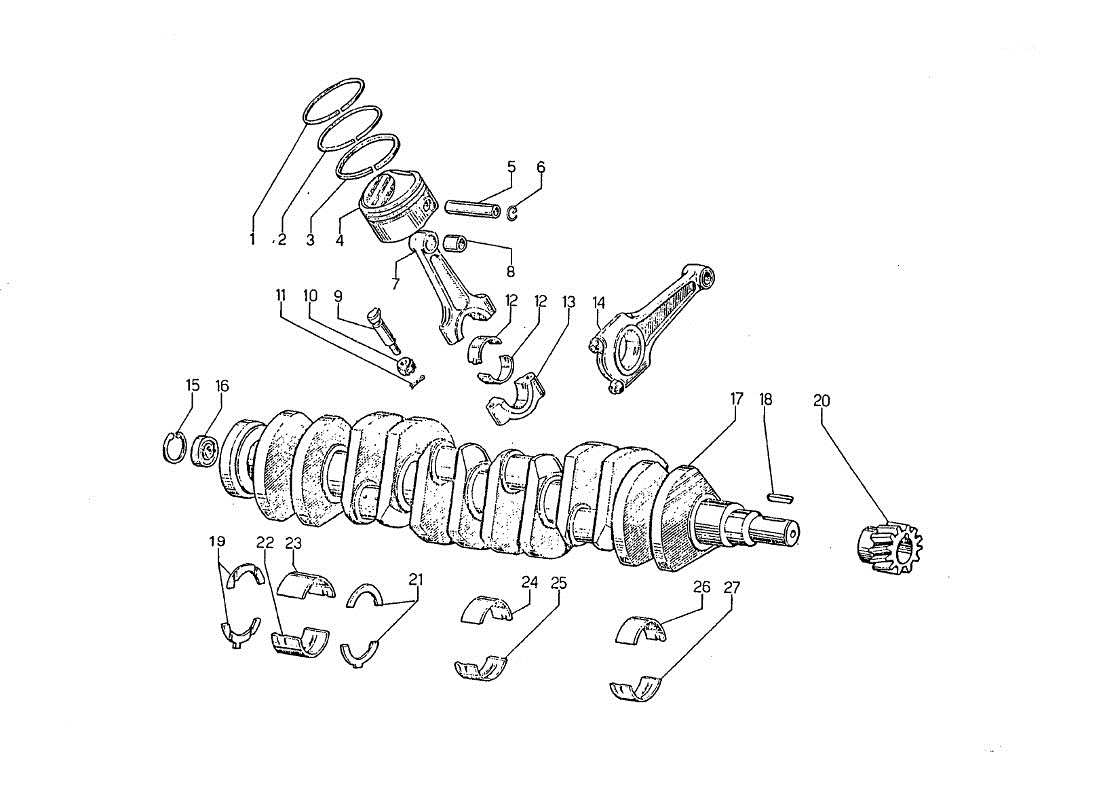 lamborghini jarama manovellismi e albero motore part diagram