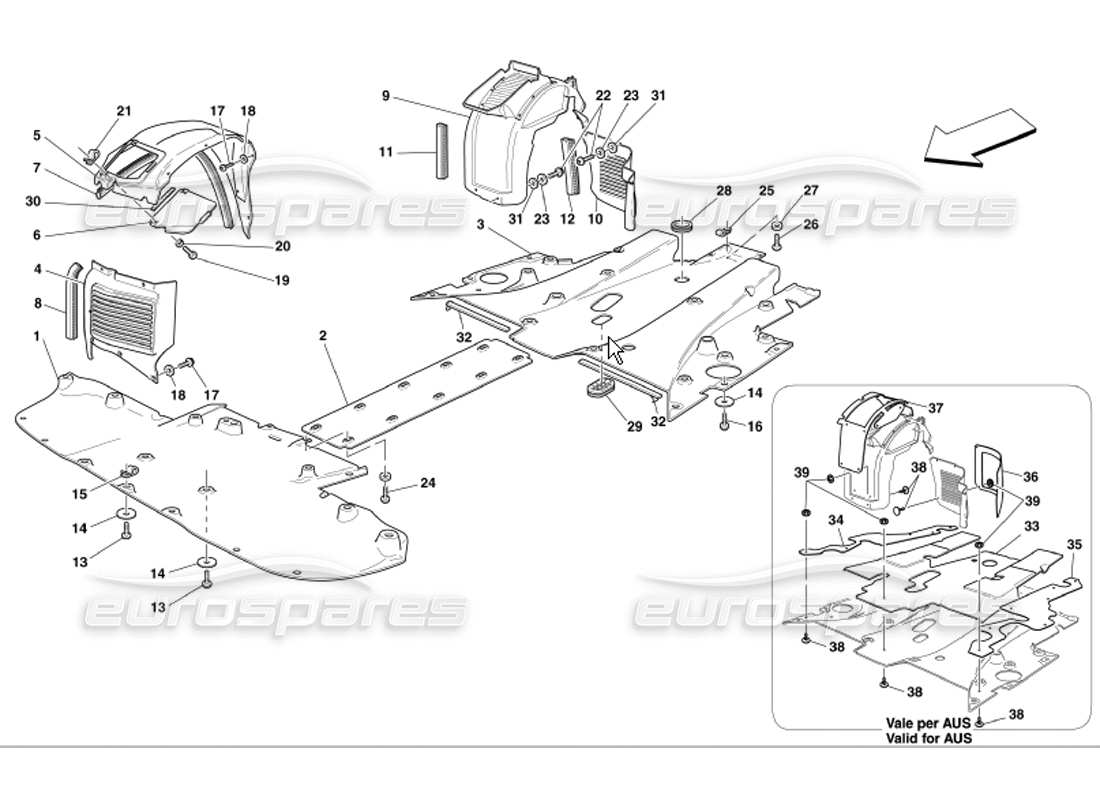 ferrari 360 modena plateau à plancher plat et timonerie schéma des pièces