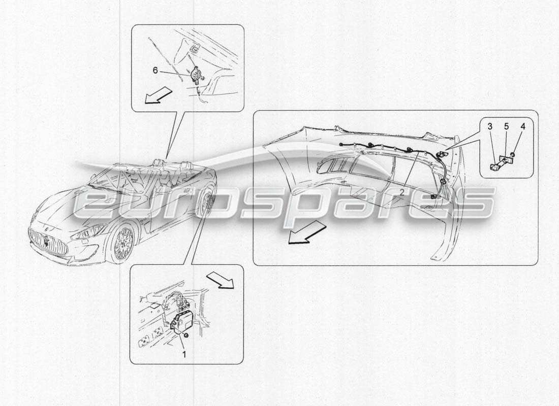 maserati grancabrio mc centenario schéma des pièces des capteurs de stationnement