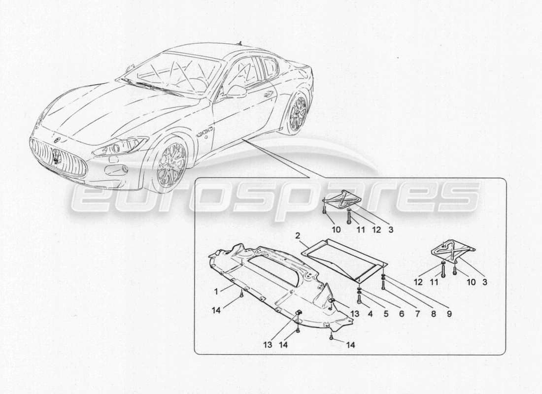 maserati granturismo special edition protection sous-casse et sous-plancher schéma des pièces