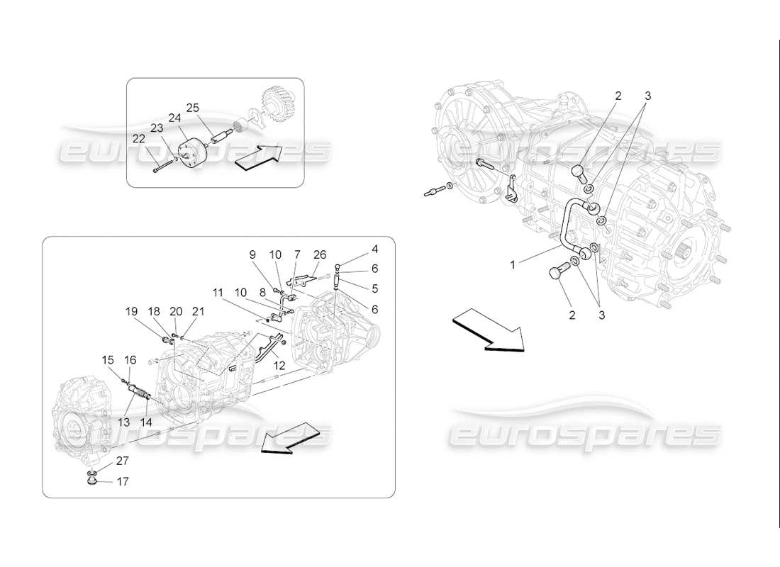 maserati qtp. (2006) 4.2 f1 lubrification et refroidissement de l'huile de boîte de vitesses schéma des pièces