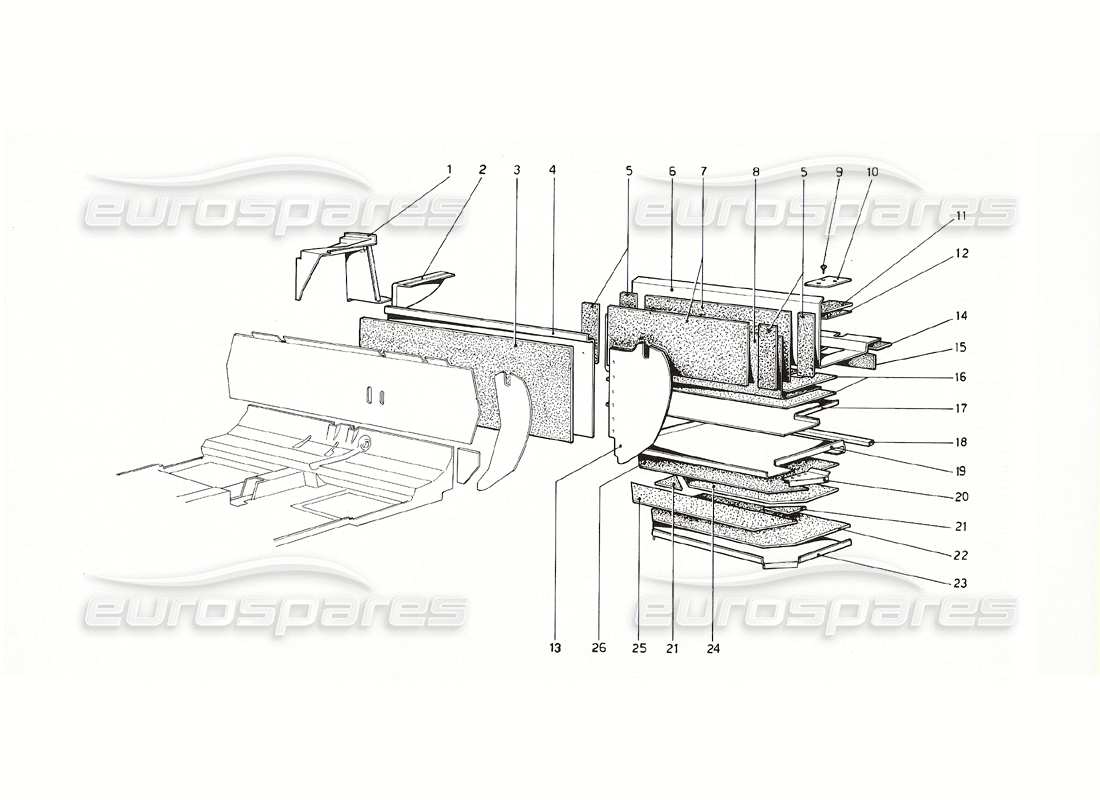 un schéma de pièces du catalogue de pièces ferrari 308 gt4 dino (1976)