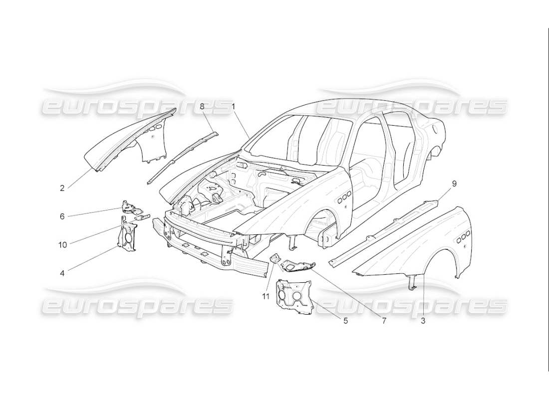 un schéma de pièces du catalogue de pièces maserati qtp. (2009) 4.7 auto