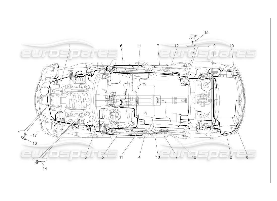 un schéma de pièces du catalogue de pièces maserati qtp. (2007) 4.2 auto