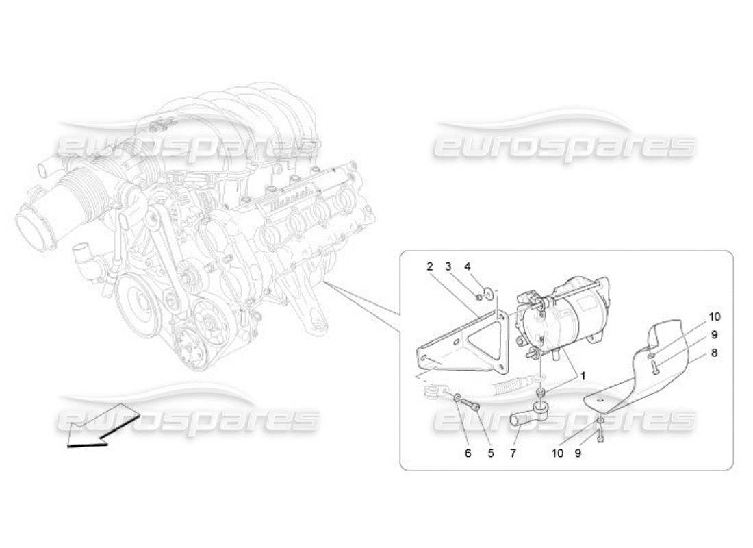 un schéma de pièces du catalogue de pièces maserati qtp. (2005) 4.2