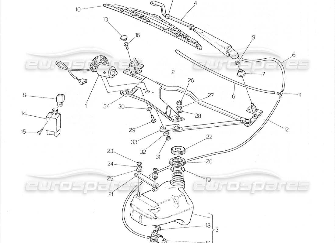 un schéma de pièces du catalogue de pièces maserati 228