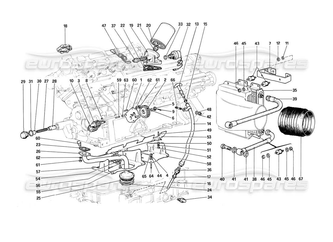 un schéma de pièces du catalogue de pièces ferrari 308 (1981) gtbi/gtsi