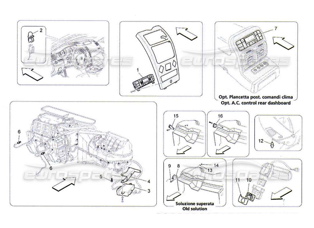 un diagramme de pièces du Maserati QTP. (2010) 4.2 catalogue de pièces