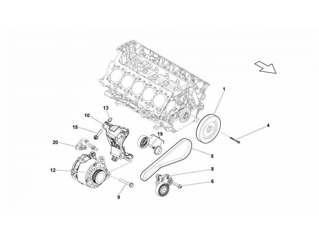 schéma de pièce contenant le numéro de pièce 07l903133g