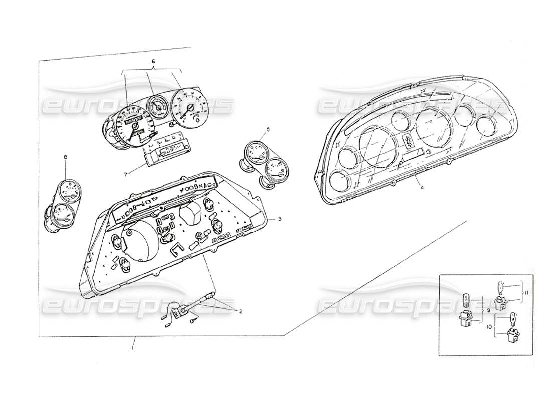 un schéma de pièces du catalogue de pièces maserati shamal