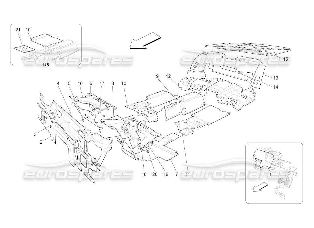un schéma de pièces du catalogue de pièces maserati qtp. (2011) 4.2 auto