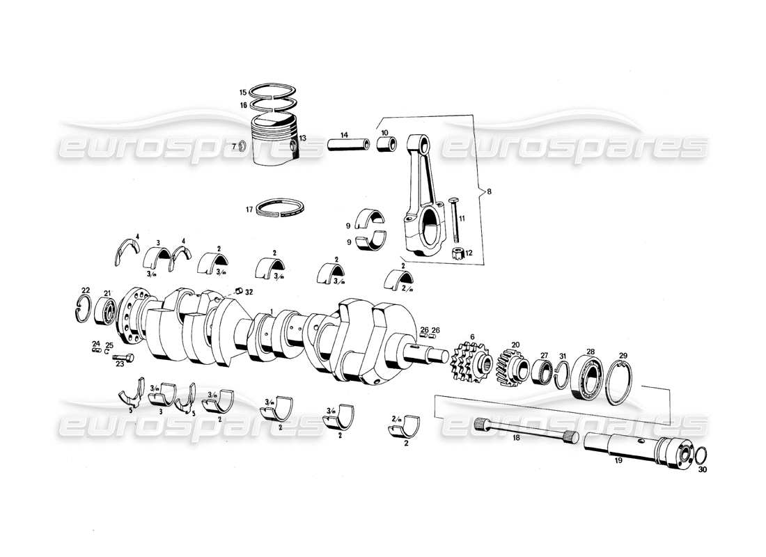 un schéma de pièces du catalogue de pièces maserati qtp.v8 4.9 (s3) 1979