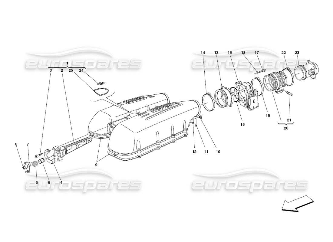un schéma de pièces du catalogue de pièces ferrari 430 challenge (2006)