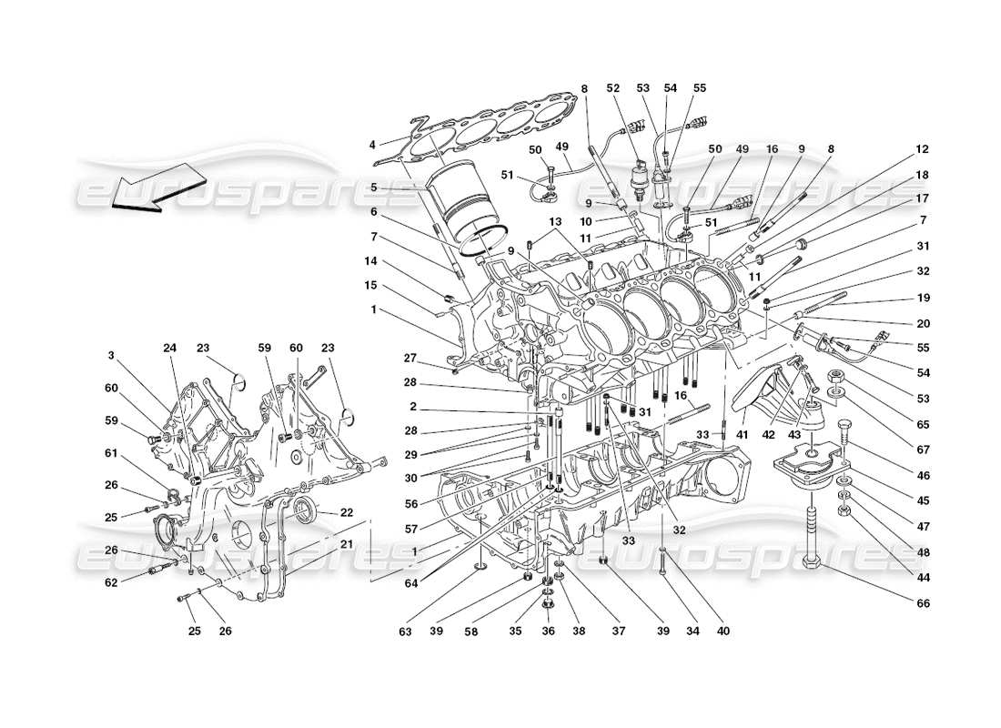 un schéma de pièces du catalogue de pièces ferrari 430 challenge (2006)