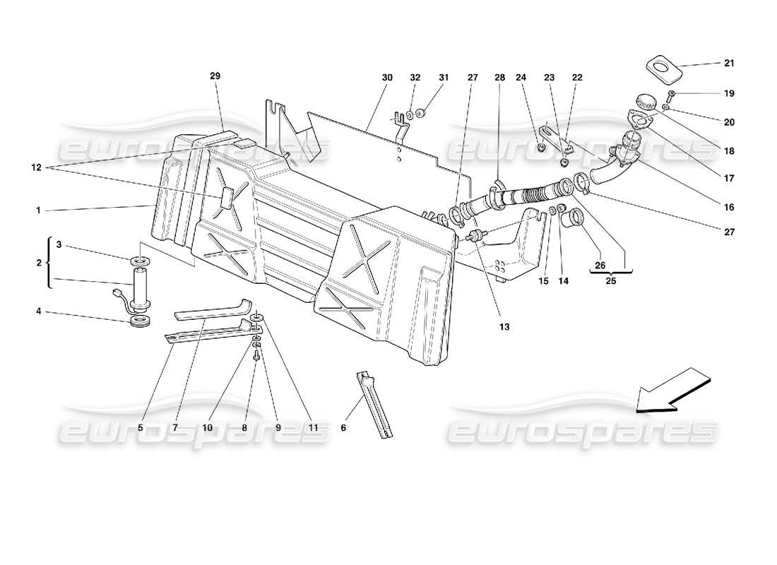 un schéma de pièces du catalogue de pièces ferrari 355 (2.7 motronic)