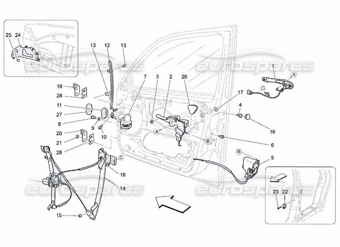 un diagramme de pièces du Maserati QTP. (2010) 4.2 catalogue de pièces