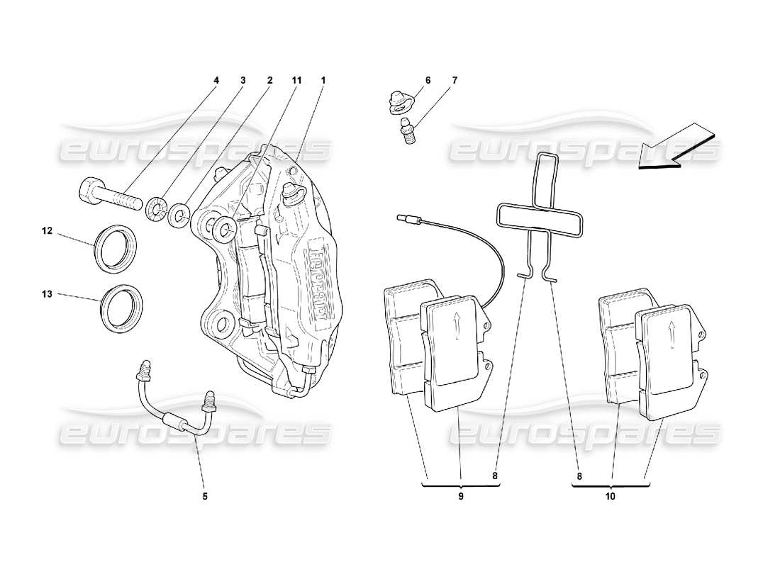 un schéma de pièces du catalogue de pièces Ferrari 355 (5.2 Motronic)