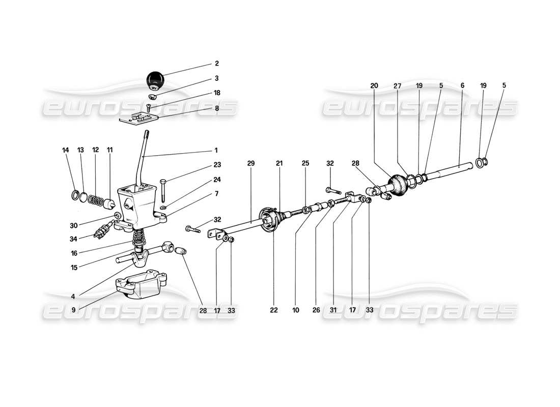 un schéma de pièces du catalogue de pièces Ferrari 308 (1981) GTBi/GTSi