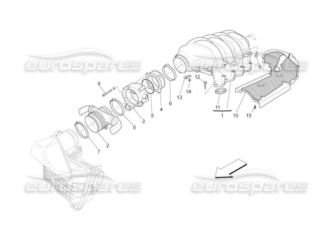 un schéma de pièces du catalogue de pièces maserati grancabrio (2011) 4.7