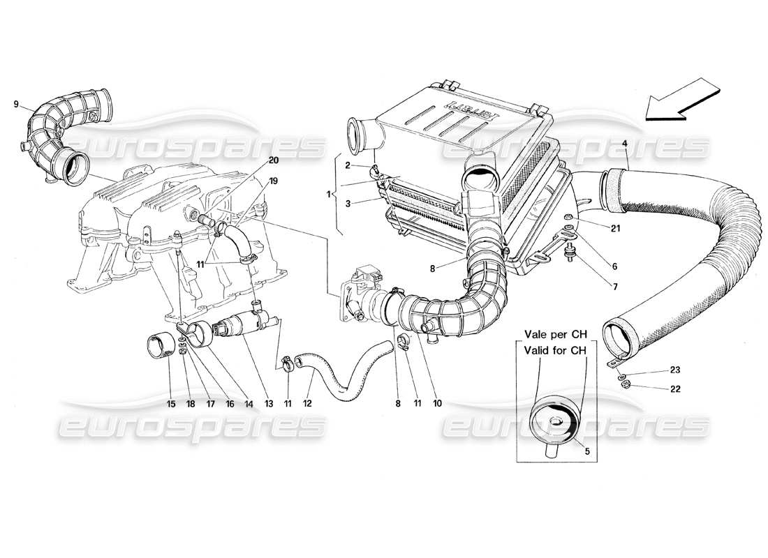 un schéma de pièces du catalogue de pièces ferrari 348