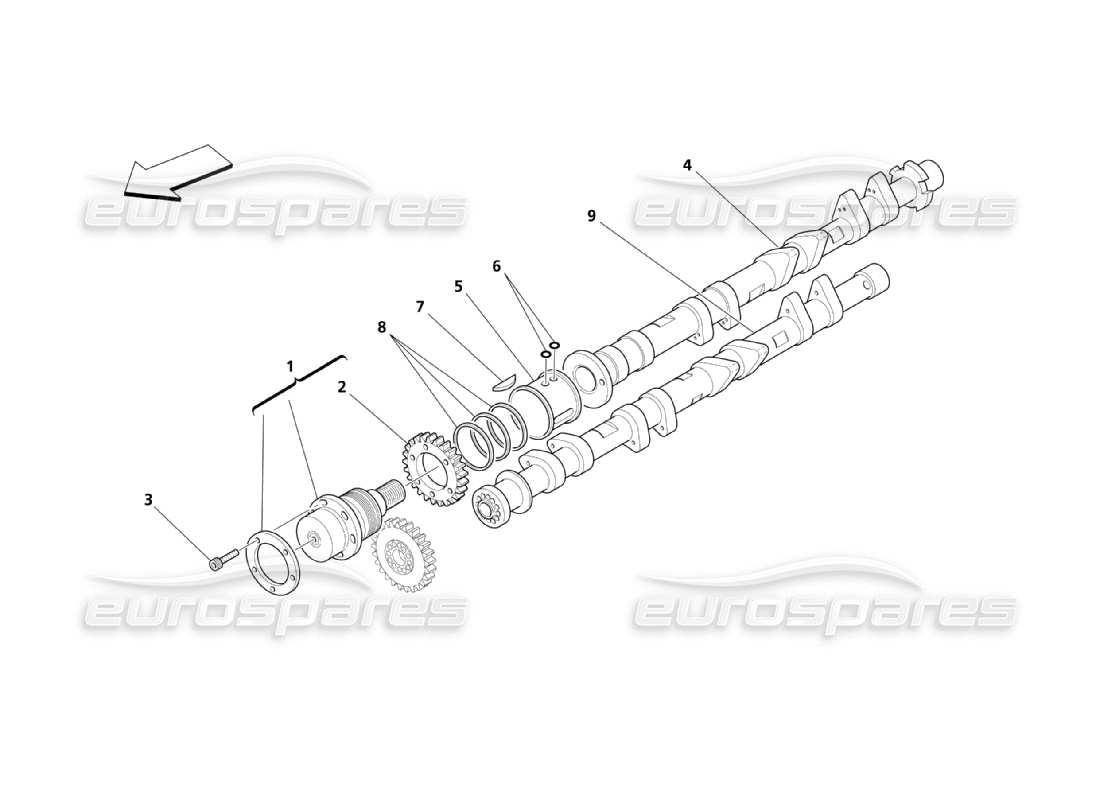 un schéma de pièces du catalogue de pièces maserati quattroporte m139 (2005-2013)