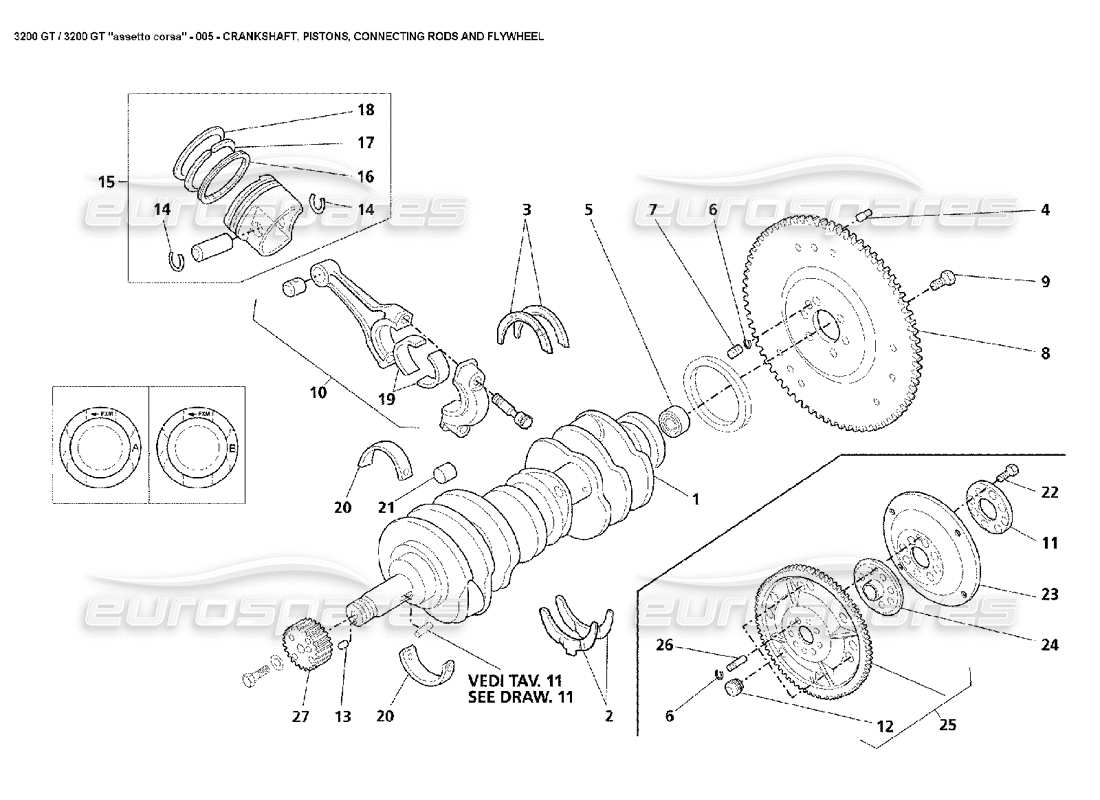 un schéma de pièces du catalogue de pièces maserati 3200
