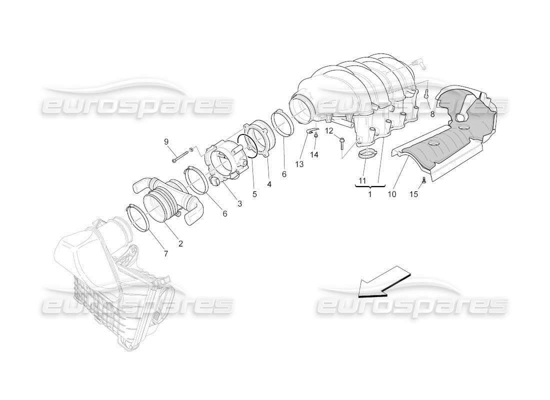 un schéma de pièces du catalogue de pièces maserati qtp. (2010) 4.2 auto