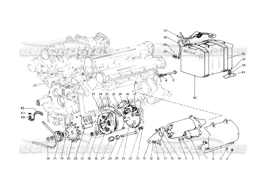 un schéma de pièces du catalogue de pièces ferrari 308 gt4 dino (1979)