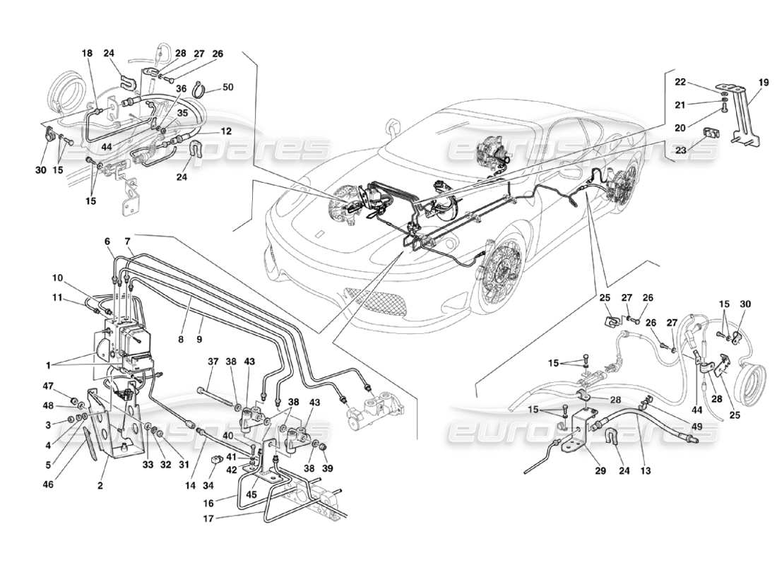 un schéma de pièces du catalogue de pièces ferrari 360 challenge stradale