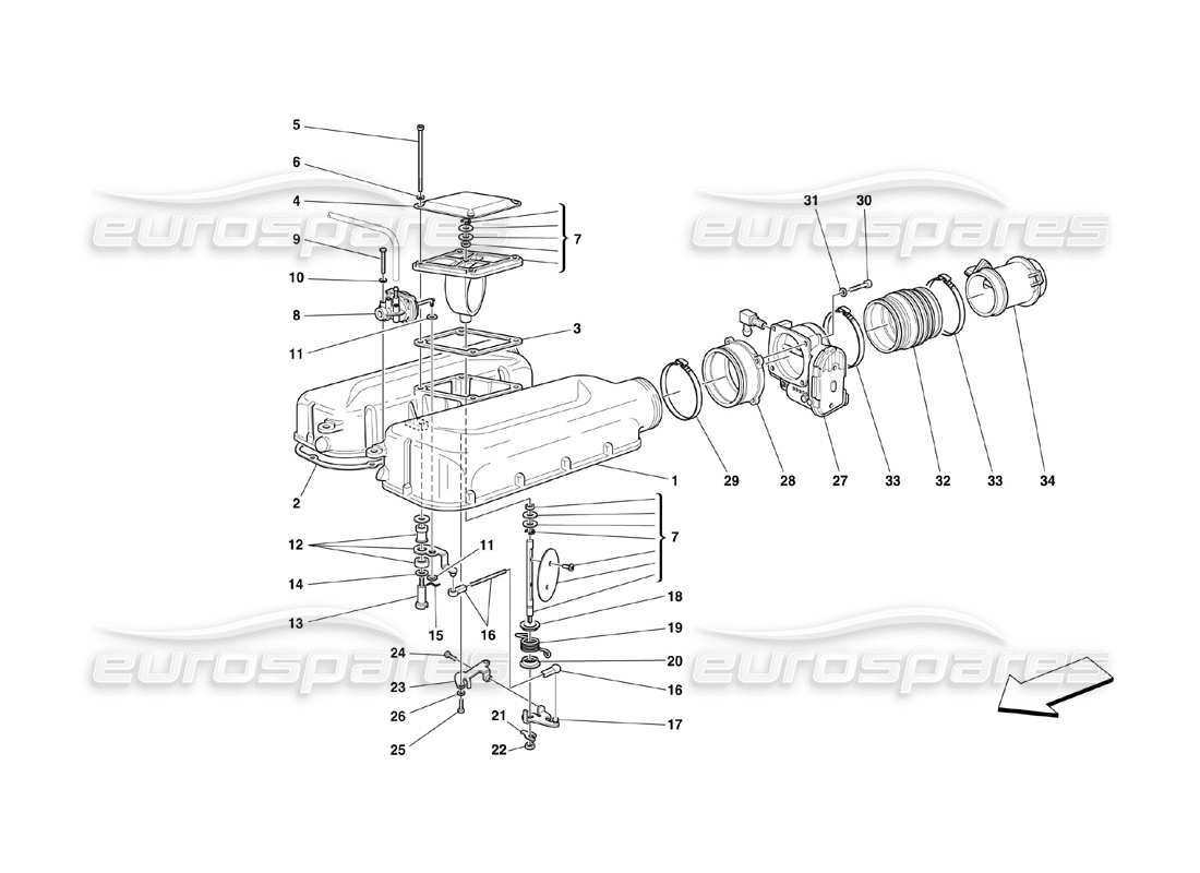 un schéma de pièces du catalogue de pièces ferrari 360 challenge (2000)