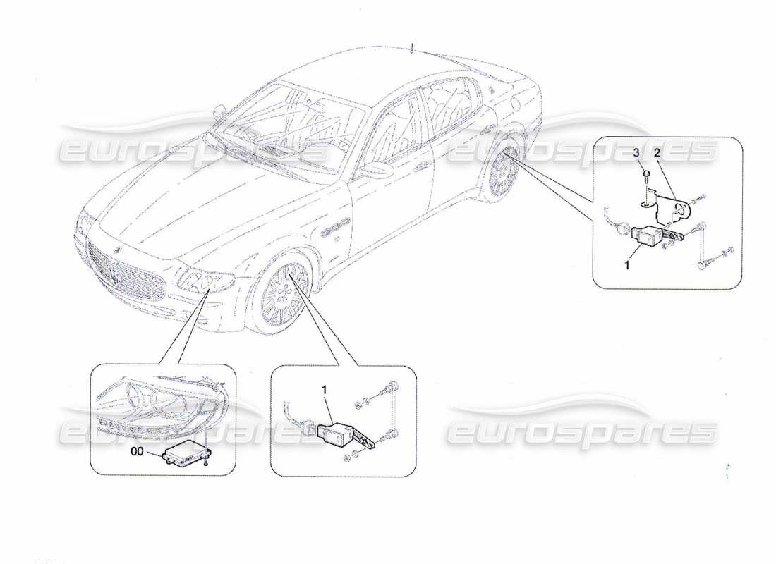 maserati qtp. (2010) 4.7 contrôle du système d'éclairage schéma des pièces