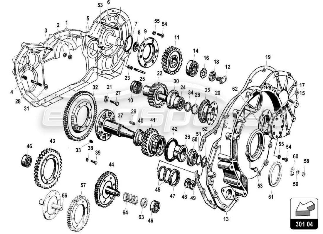 lamborghini miura p400s actionneur mécanique schéma des pièces