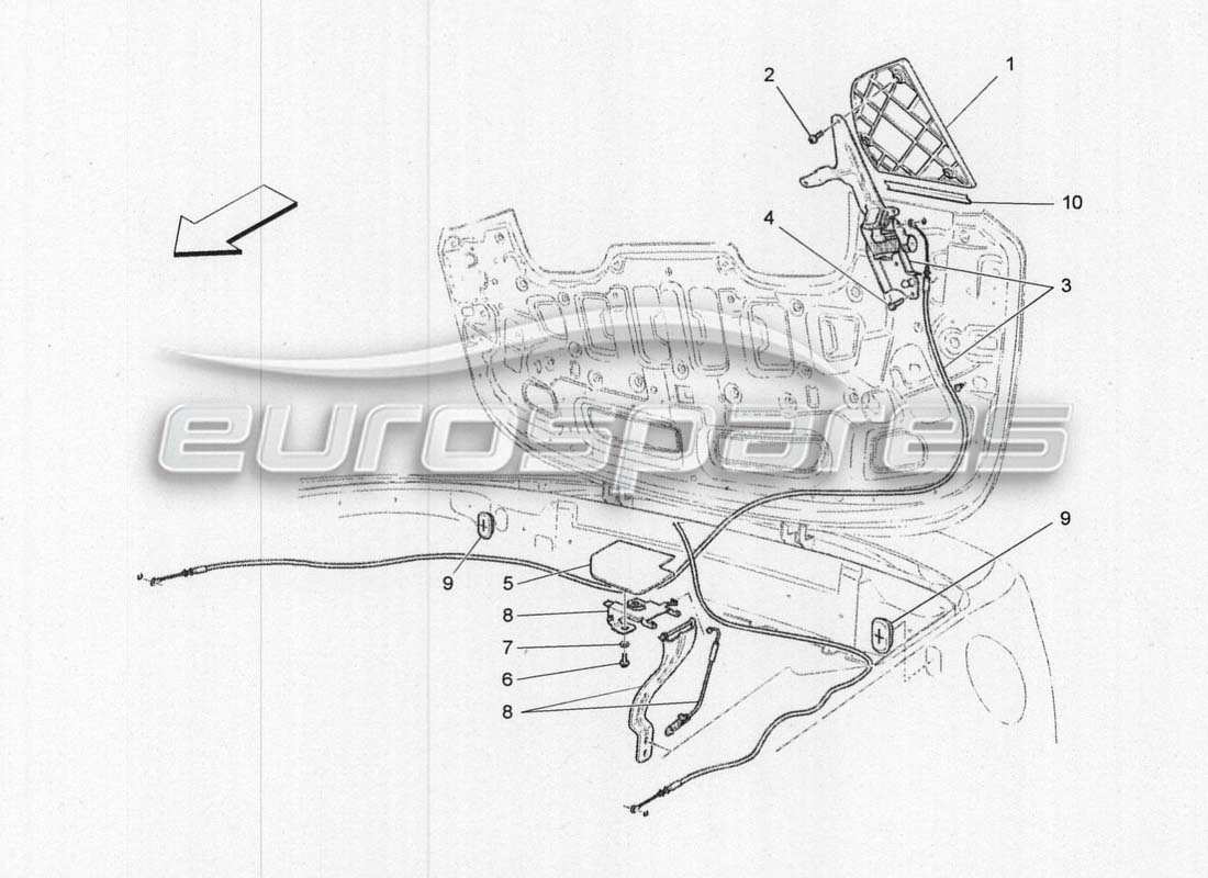 maserati grancabrio mc centenario système électrique : schéma des pièces des volets