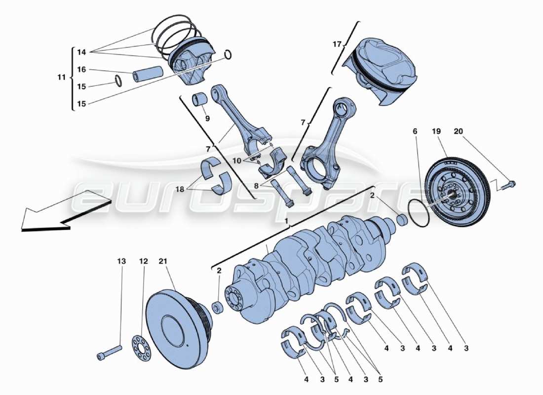 ferrari 488 challenge diagramme de pièce de vilebrequin