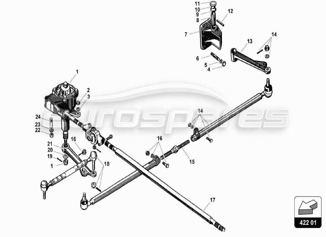 lamborghini 350 gt direction assistée schéma des pièces